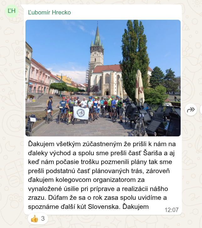 Poďakovanie účastníkom
